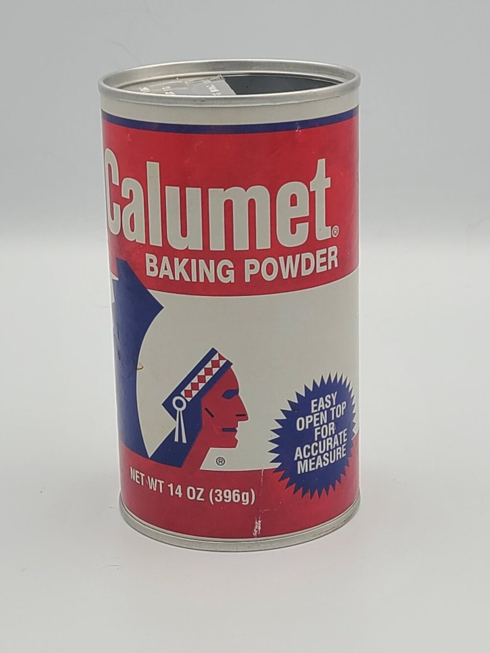 Vintage Calumet Baking Powder Tin Can 14 oz Empty No Lid Kitchen Advertising